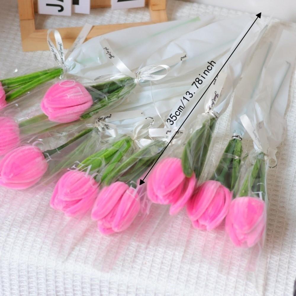 5pcs Handmade Artificial Tulip Bouquets Home Decor Artificial Flowers  Valentine's Day Gift