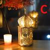 Lámpara de Ramadán de madera, luces LED, decoración de fiesta musulmana, iluminación DIY, lámpara de Ramadán Eid Mubarak, decoración de habitación