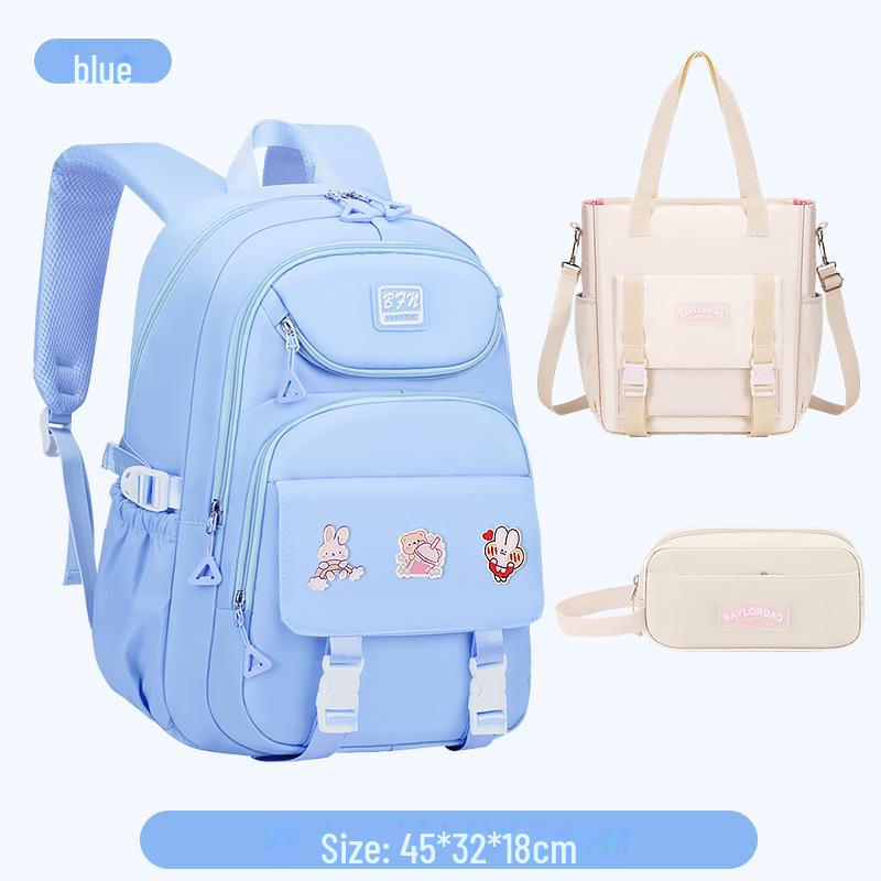 Large Capacity Backpack for Junior and Senior High School Students, Girls, Grades 3-6-9 with Burden-Reducing Design