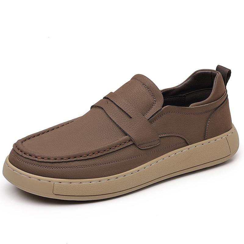 Fashion Simple Leather Mens Casual Shoes Classic Hand Sewing Man Slip On Flats Elegantes Moccasins Handmade Driving Shoes Business Shoes