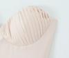 2025 Summer European & American Style One-Shoulder Solid Color Pleated Dress with Waist-Cinching for Women