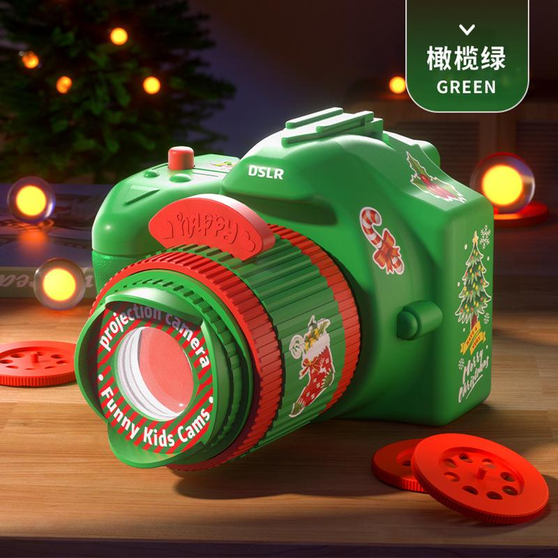 Christmas Projection Toys Children Cartoon Light Up Santa Claus Pattern Games Early Education Christmas Projector Camera Gifts
