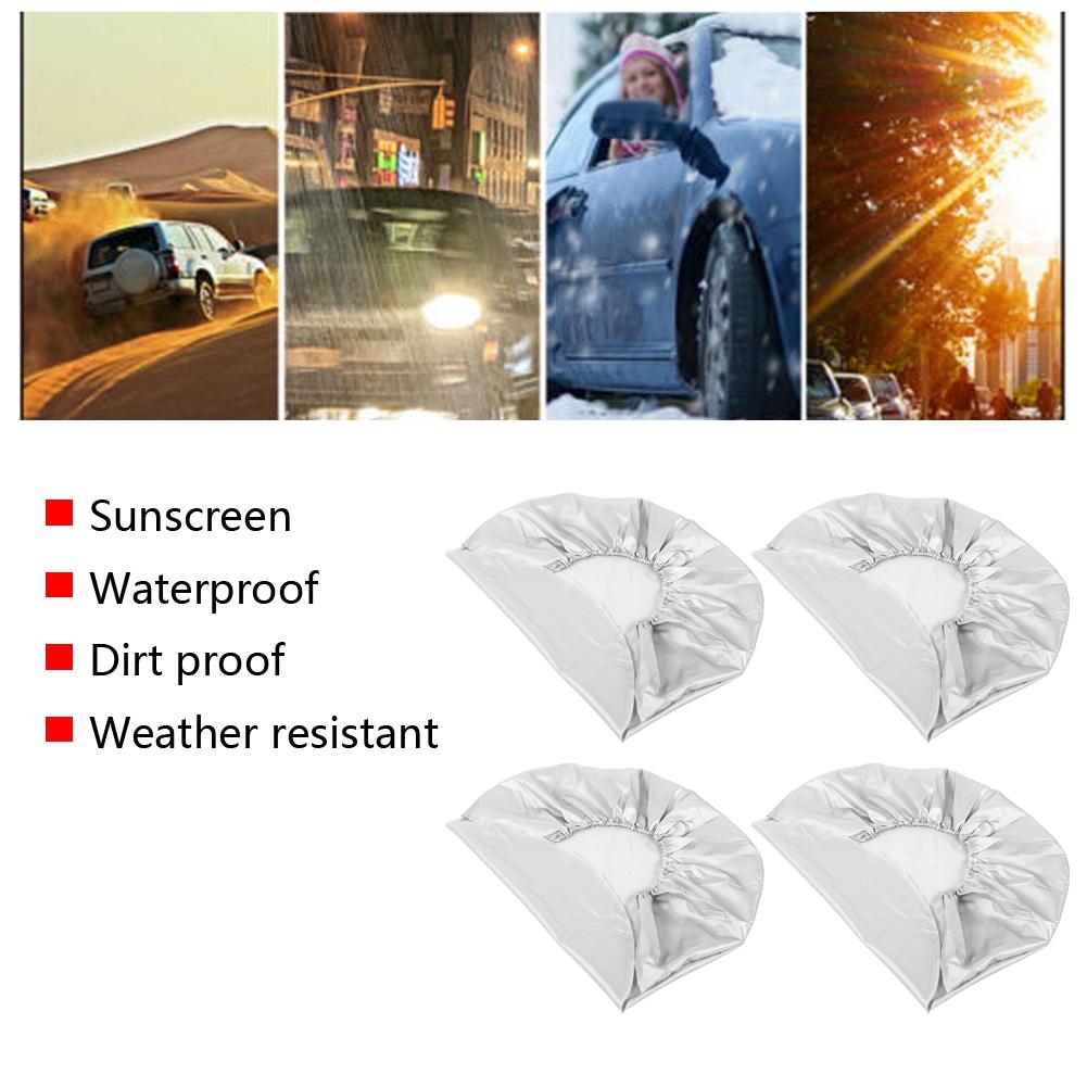 4Pcs 27"29" Wheel Tire Tyre Silver Protection Cover for Car Jeep RV SUV Truck Trailer