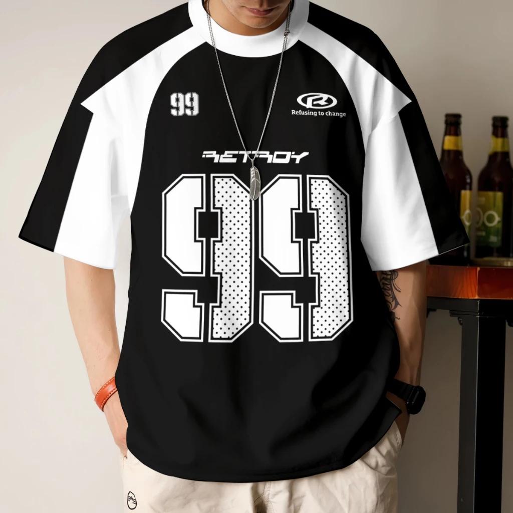 2026 Ootd Hip-Hop Vintage Jersey Summer Lelaki Viral Street Jersey Viral American Retro Street Jersey Outdoor Sports Football T-Shirt
