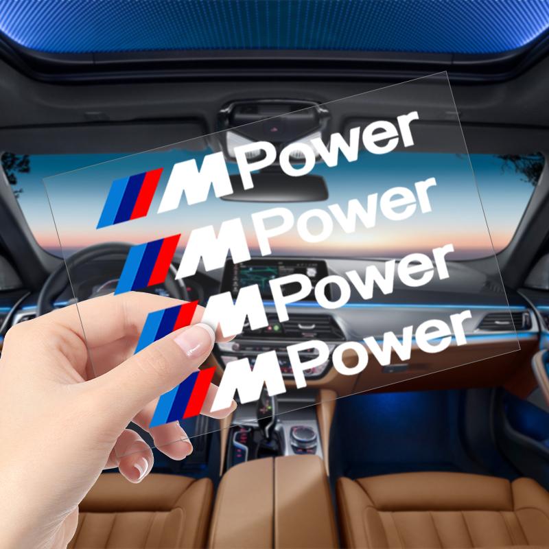 4Pcs Car Door Handle Stickers Tire Rear View Mirror Decals For BMW M E34 E36 E60 E90 E46 E39 E70 F10 F20 F30 X5 X6 X1 M3 M5 M6 E71 F01 F02 F87