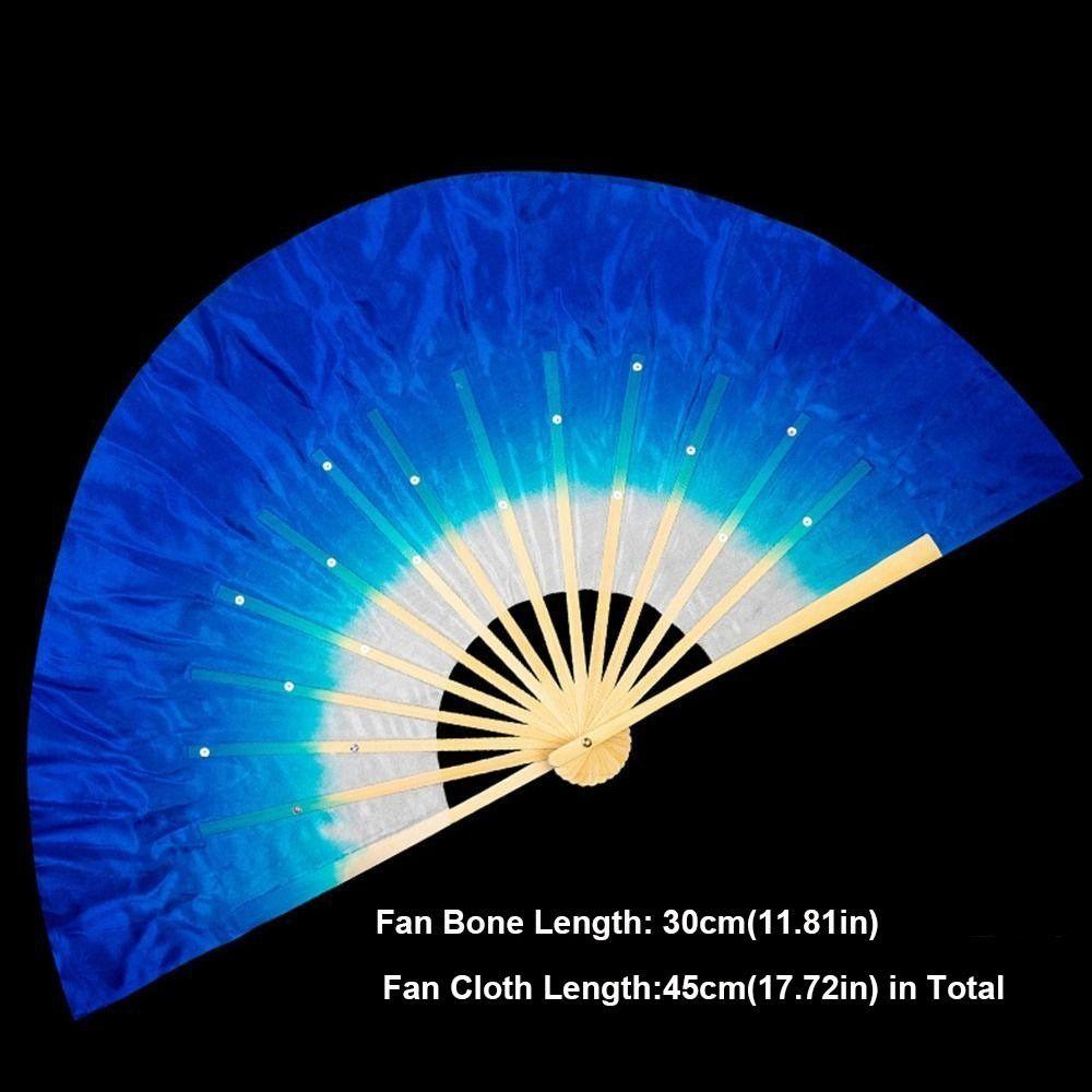 30cm Bamboo Chinese Short Bellydance Fan 5 Colors 10 Styles Bamboo Fans 15cm Half Circle Silk Hand Dye Adults Fan