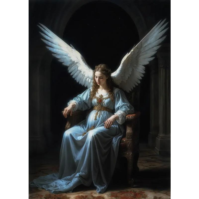 Nordic Religious Art Benevolent Portrait Of The Virgin Mary Archangel Canvas Painting Living Room Modern Aesthetics Home Decor