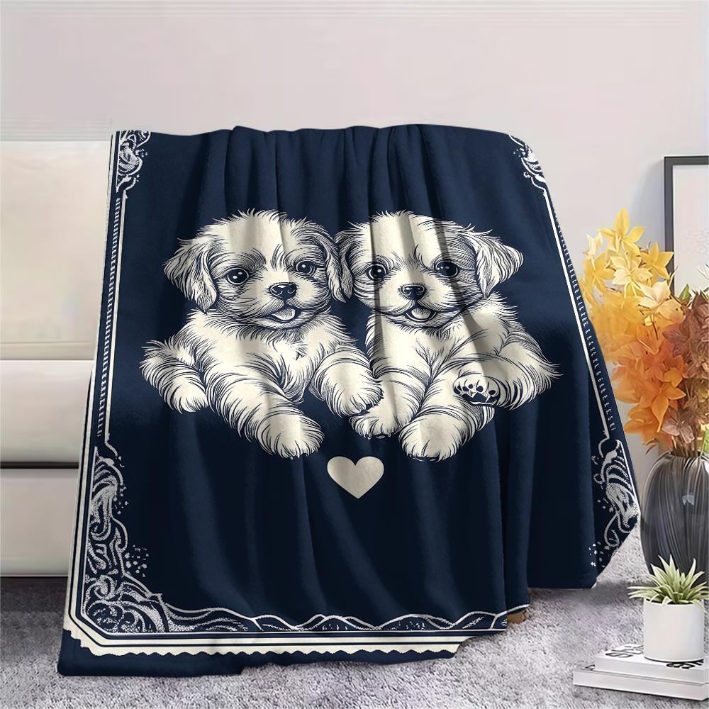Card style animals Print Flannel Blanket,High quality Comfortable for All Seasons,Home Decor,Warmth and Comfort,Perfect for Christmas Gifts