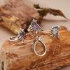 Demon Claw Natural Amethyst Citrine Topaz Garnet Ring Women'S S925 Sterling Silver Thai Silver Color Treasure Jewelry