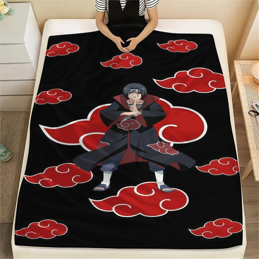 1PC Naruto Cloud Power Patterned Flannel Blanket Suitable For All Seasons For Home Decor Warmth And Comfort Gifts Holiday Present