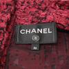 Chanel 22AW P73159V64621 Tweed Silk Bowtie Back Button Blouse Tops 36 Burgundy X blackUsed