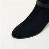 Women's high-heeled boots autumn and winter new thick-heeled suede mid-boots in size