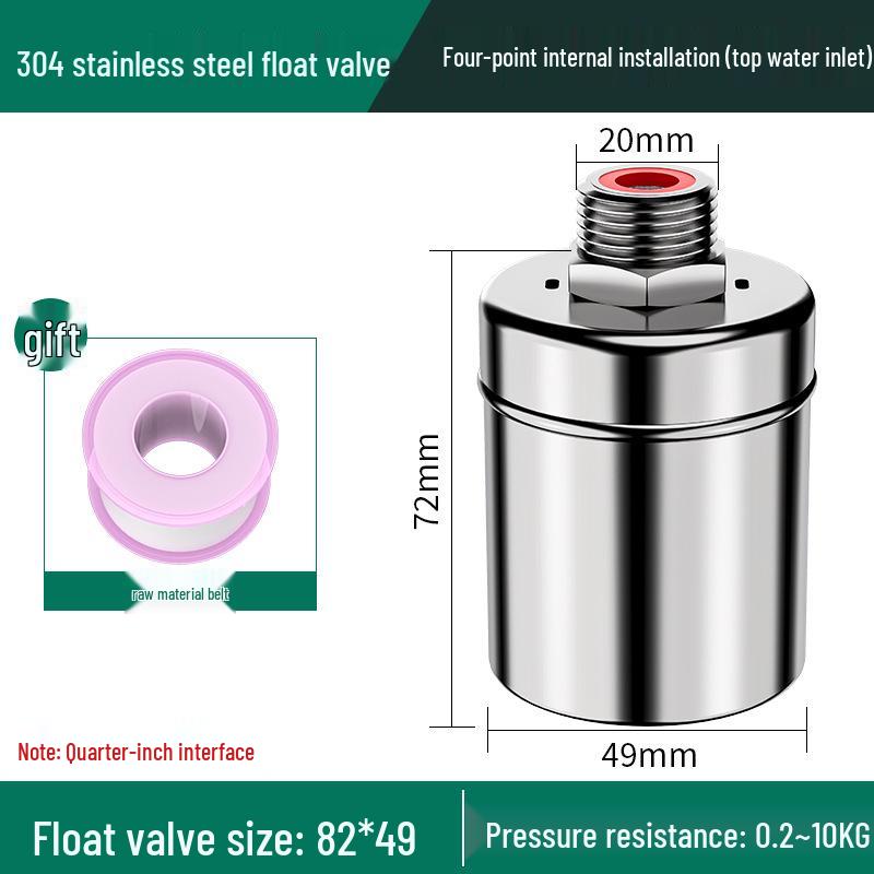 304 Stainless Steel Automatic Water Level Control Float Valve for Tanks