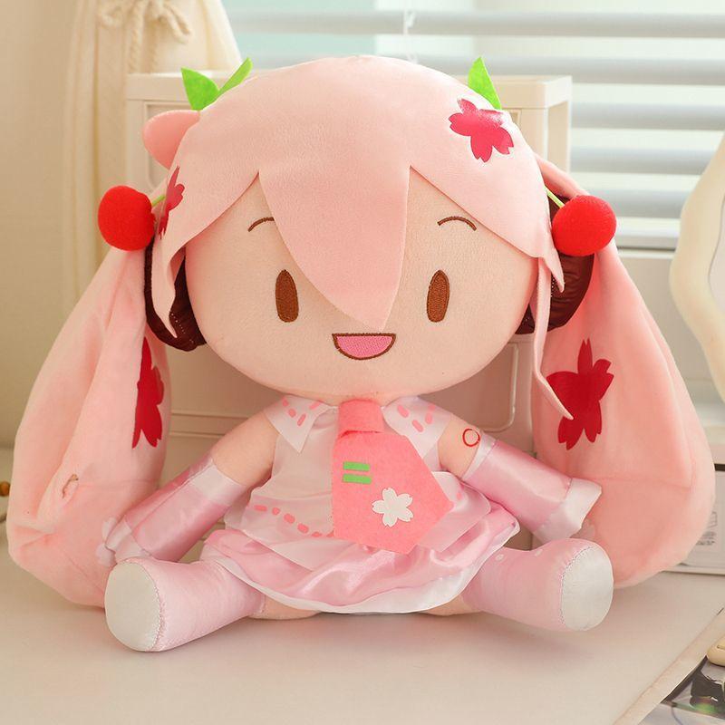 Cartoon Hatsune Miku Plush Toy Stuffed Doll Classic Anime Cute Fufu Hatsune Miku Doll Comfortable Plush Pillow Gift for Girls