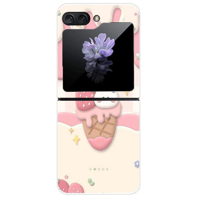 Transparent Case For Samsung Z Flip7 5G Fashion Printing Hard PC Clear Phone Cover For Galaxy Z Flip 7 Protective Fundas Shells