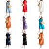 Luxurious Cotton Loose And Thin Dress For Women With Short Sleeves And Round Neck
