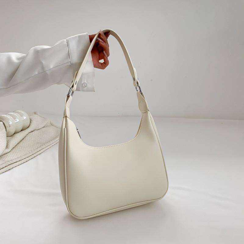 Trendy Casual Black And White Women's Handheld Bag Vintage Chic Shoulder Pouch For Fall