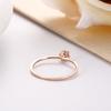 JeeMango Titanium Steel 6 Prong Setting Cubic Zirconia Crystal Ring Rose Gold Color Engagement Wedding Rings For Women JR19164