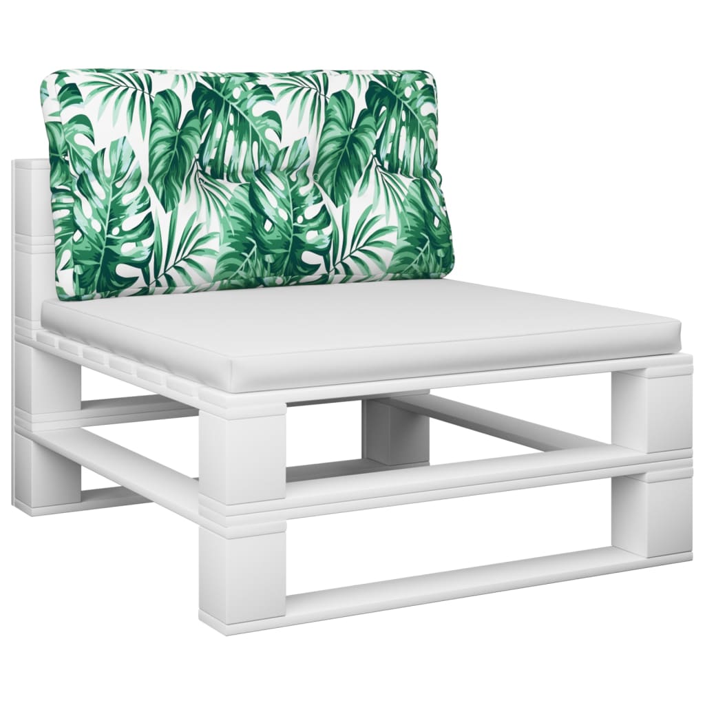 Pallet Cushion with Leaf Pattern 70 X 40 X 12 Cm Fabric