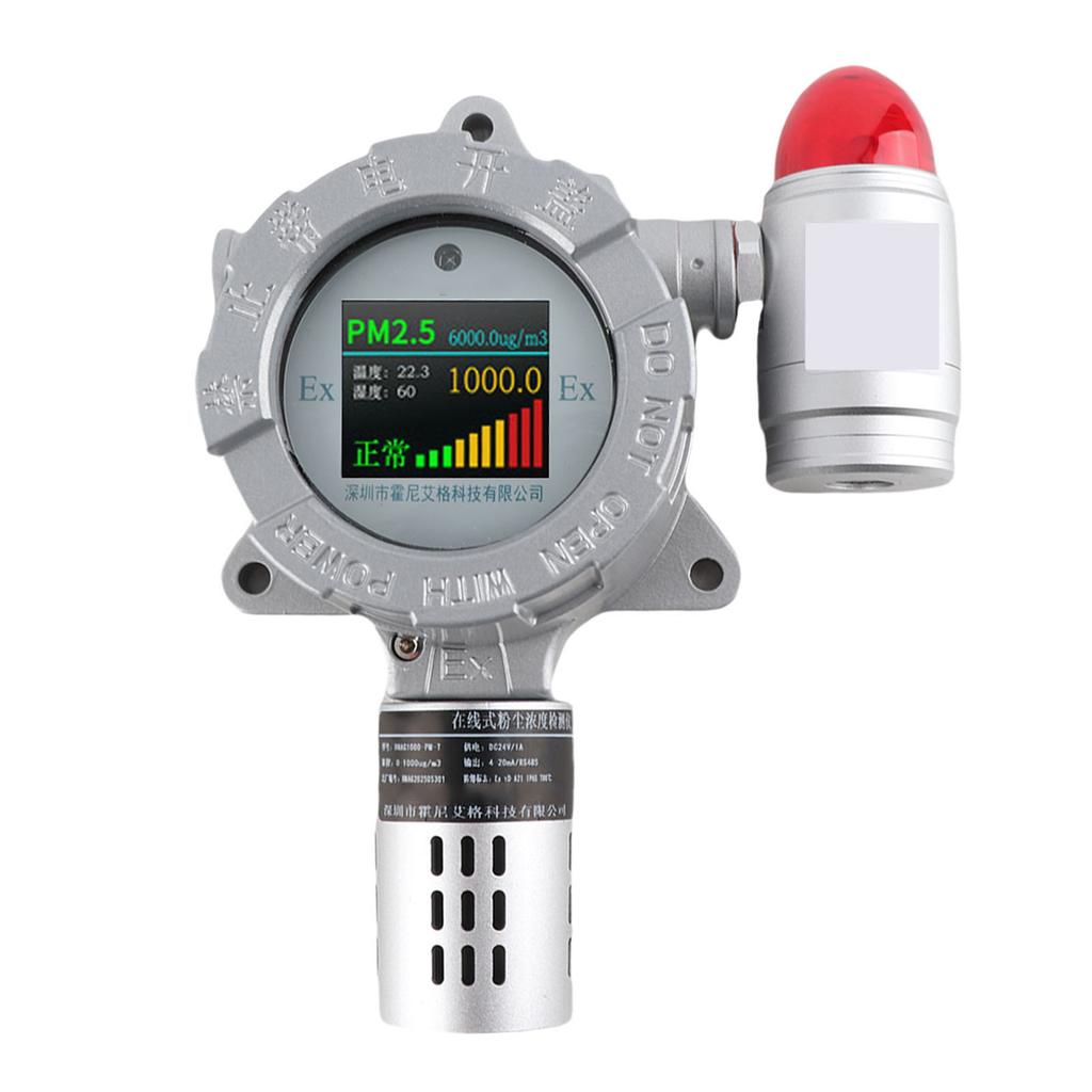 Industrial Dust Detector Explosion Proof Dust Concentration Alarm Detector with Remote Control 100‑240V US Plug