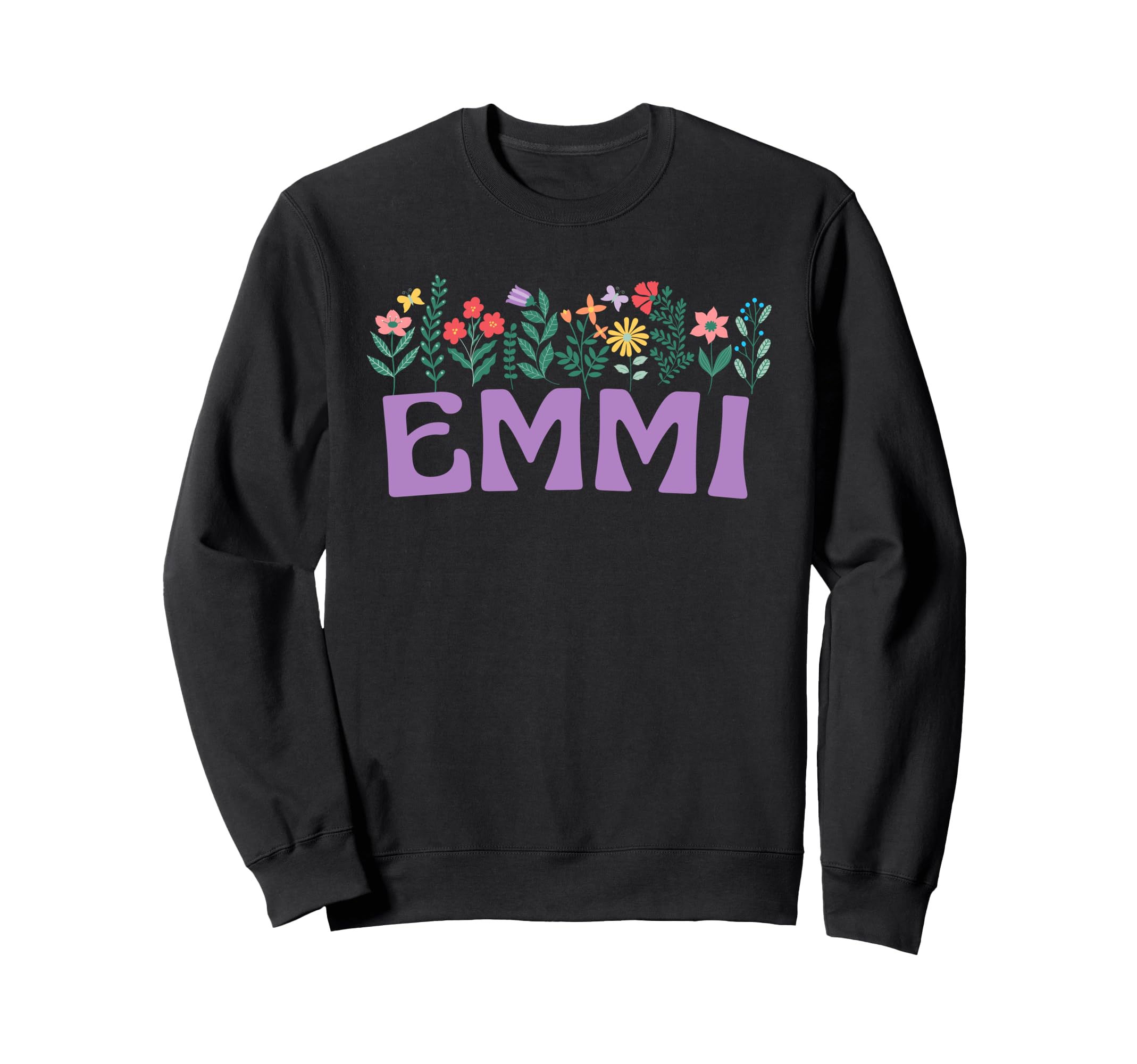 

Wildflower Floral EMMI First Name Day Sweatshirt Mother s Women s чёрный