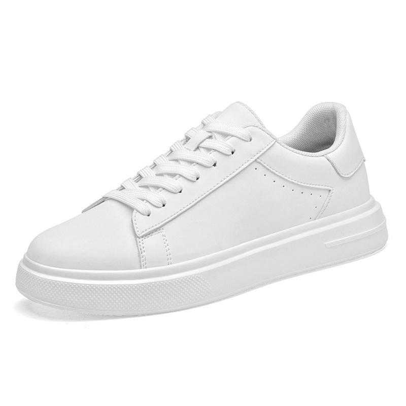 Men's Trendy Non-slip Thick-soled White Sneakers - Breathable, Versatile, Large Size Casual Sports Shoes