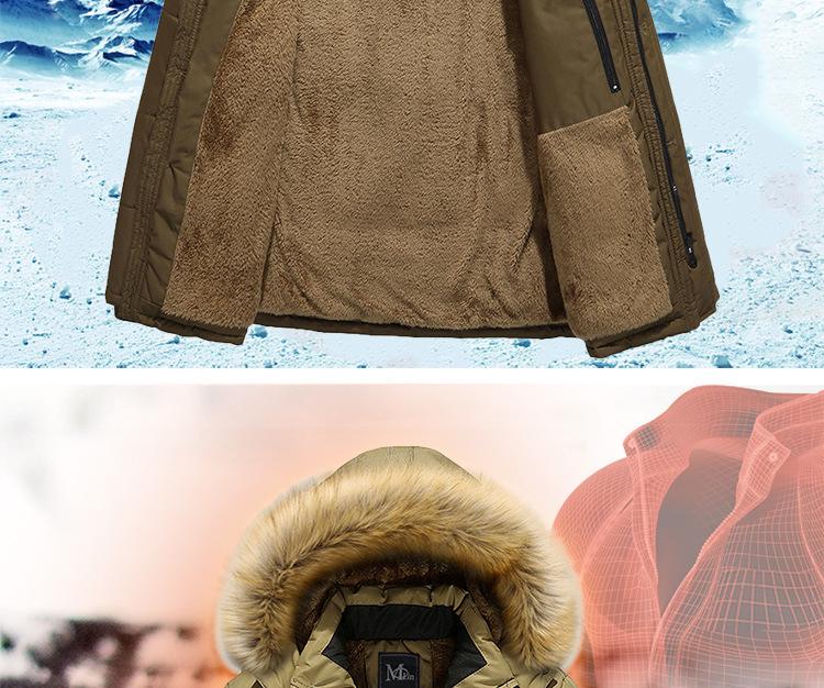 Men's European & American Mid-Length Winter Cotton Jacket - Loose Fit, Cold Protection, Plus Size.