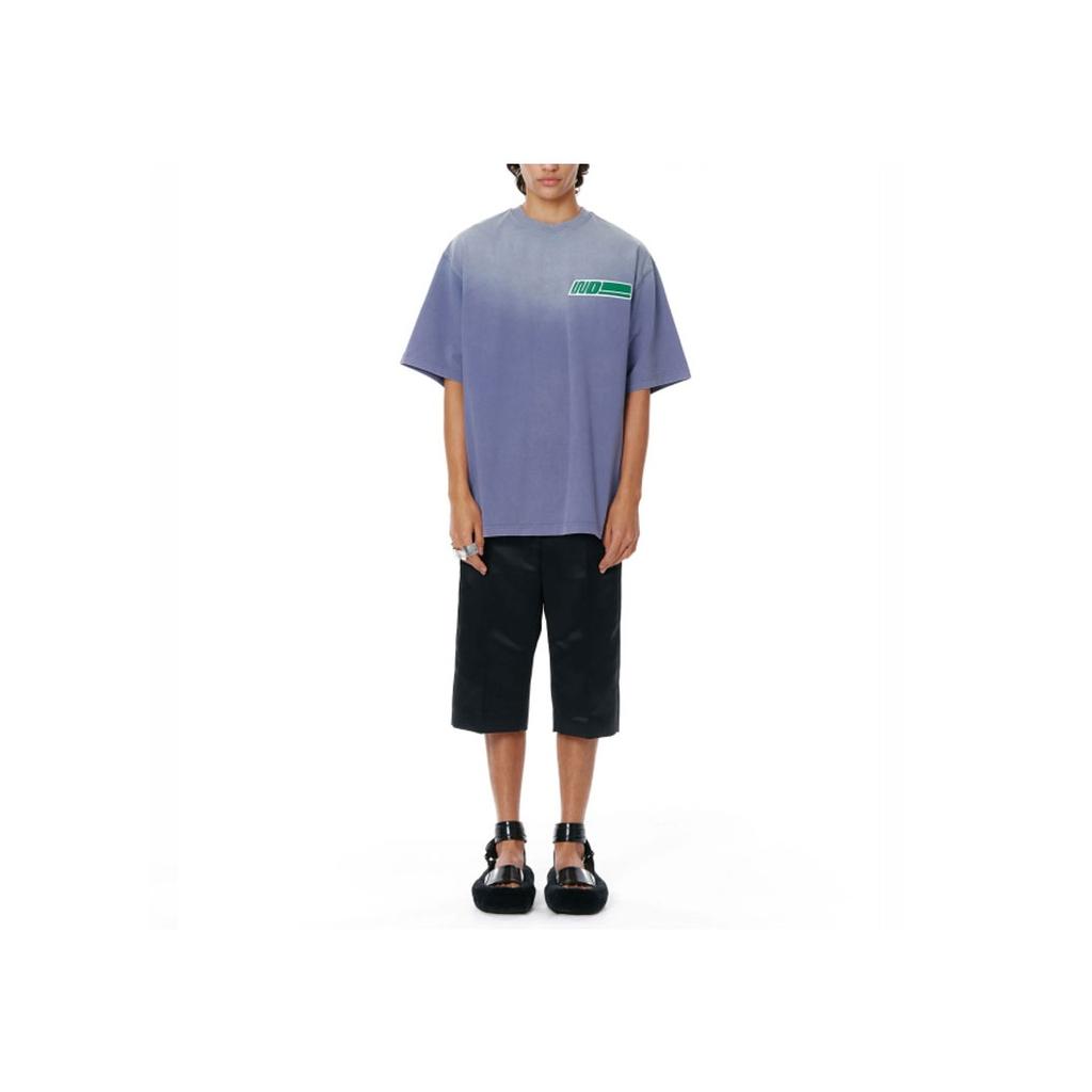 We11done Ss22 Logo Patch Short Sleeve T-Shirt Unisex Tops Navy-Blue WD-TT1-22-722-U-NV