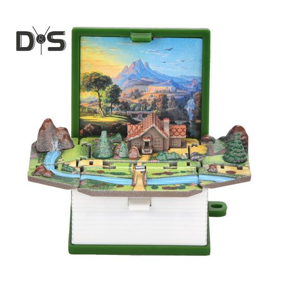 

Мини 3D складная книга брелок Popping Mini World подвесное украшение крошечная кофейня Great Wall Castle складная книга брелок кулон E