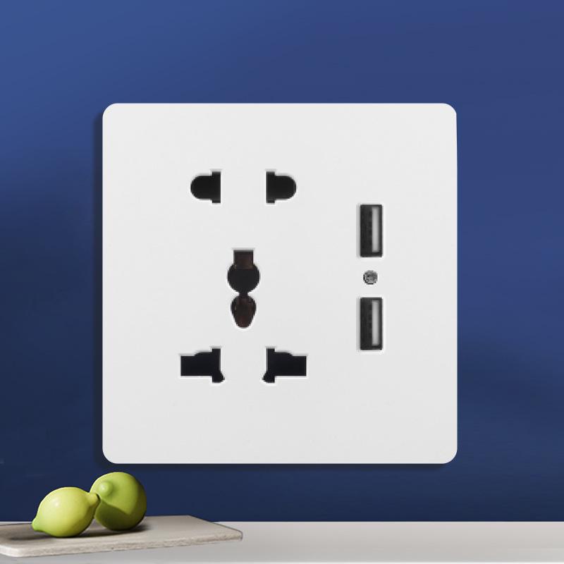 British 13A Multi-Hole Switch & Socket Panel with Type-C Fast Charge for Hong Kong & Macao