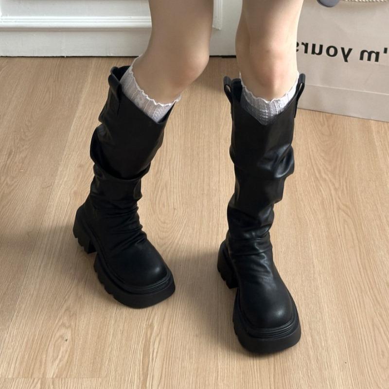 Fashion Women High Boots Platform Fashion New Shoes Designer 2025 Summer Brand Party Knee High Chelsea Boots Woman Shoes Mujer Botas