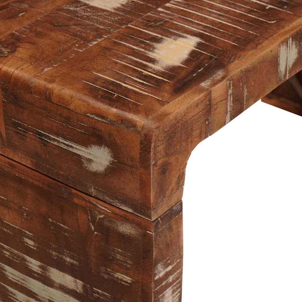 Nesting Table Set 3 Pcs Brown Solid Upcycled Wood