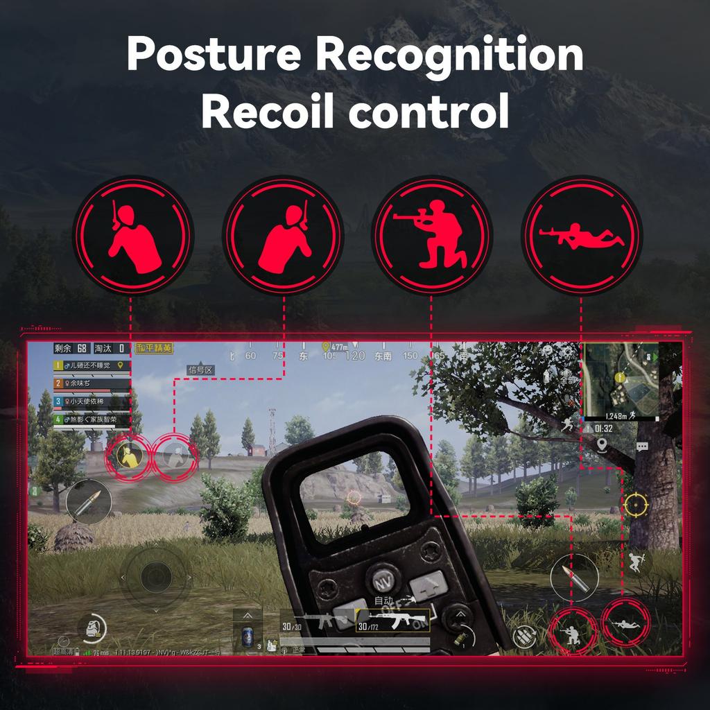 GAMWING X8 Mobile Phone Game Adapter Converter Combo Set with Keyboard,Mouse,Phone Holder