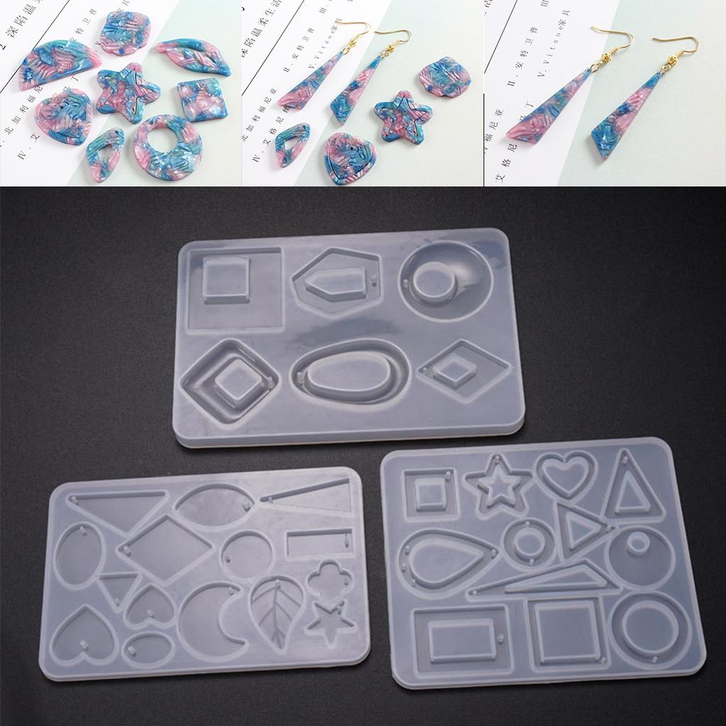 Silicone Acrylic Earring Necklace Pendant Mold Resin Casting Mold Jewelry Making
