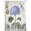 Purple Flower Dragonfly Clock Retro Tulle Curtain Voile Transparent Tulle for Bedroom Living Room Kitchen Sheer Window Curtains