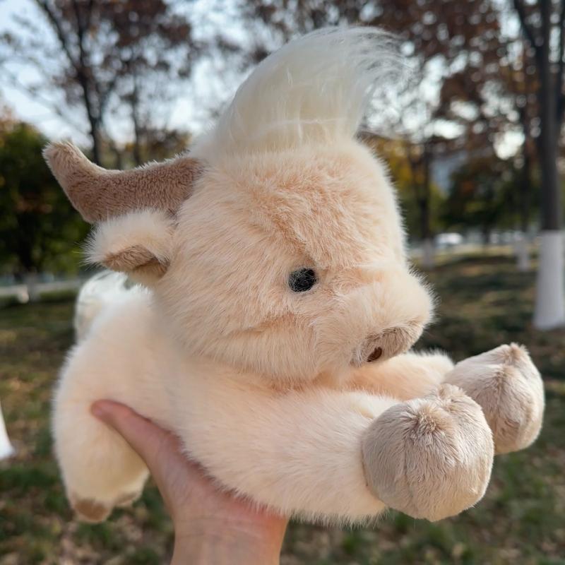 Soft Simulation Highland Cow Plush Toy Super Fun Highland Cattle Animal Plushie Doll Kawaii Christmas Gifts Toy Home Room Decor