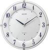 RHYTHM Analog Wall Rivalight Automatically Turns On In Dark Places LED for Night RHYTHM 8MY497SR03 Radio-Controlled Clock, RW497, (White Visibility),