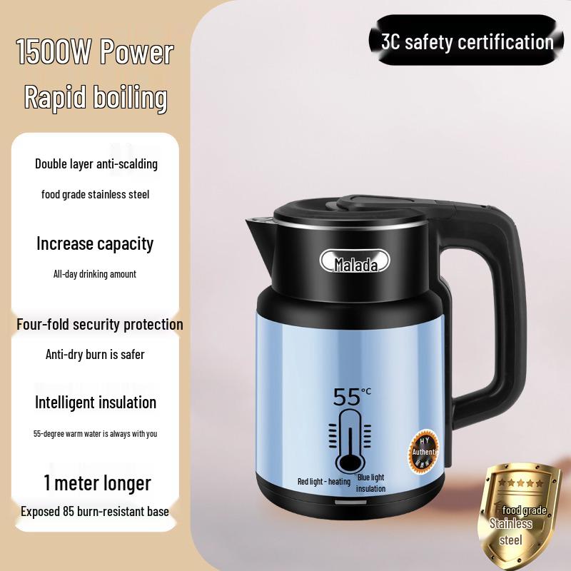 Wanlida 2025 Electric Kettle: Automatic Power-Off, Large Capacity, Insulated Boil, Household Use