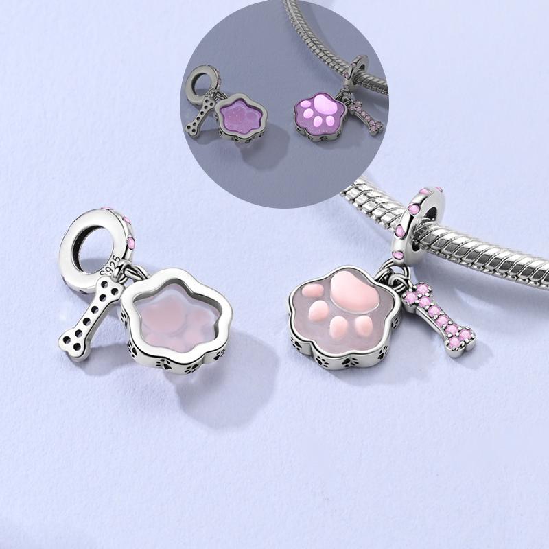 New Charms Plat Copper Blue Luminous Firefly Cat Dog Insect Star Charm Beads Fit Original Bracelet Diy Ladie Jewelry Pendant