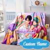 Custom Name Fantasy Night Trio K-Pop Blanket bed sofa Blanket Flannel Blanket for Camping, Hiking, Picnic Essentials,gift for Fan family