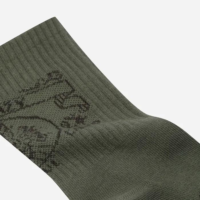 Vintage Graphic Crew Socks (KHAKI)