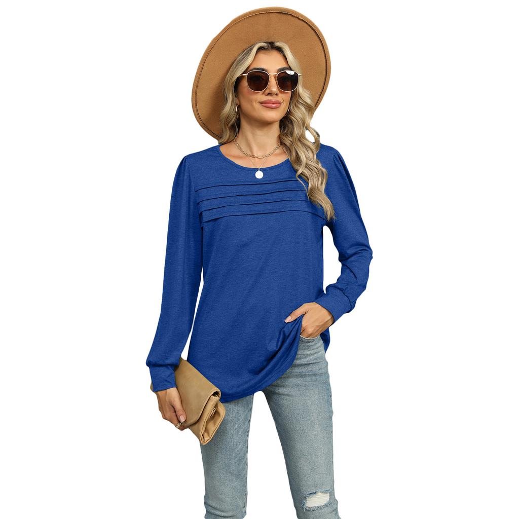 Ladies' New Versatile Work Four Seasons Leisure Daily Sexy Beautiful Loose Top Long Sleeve T-Shirt