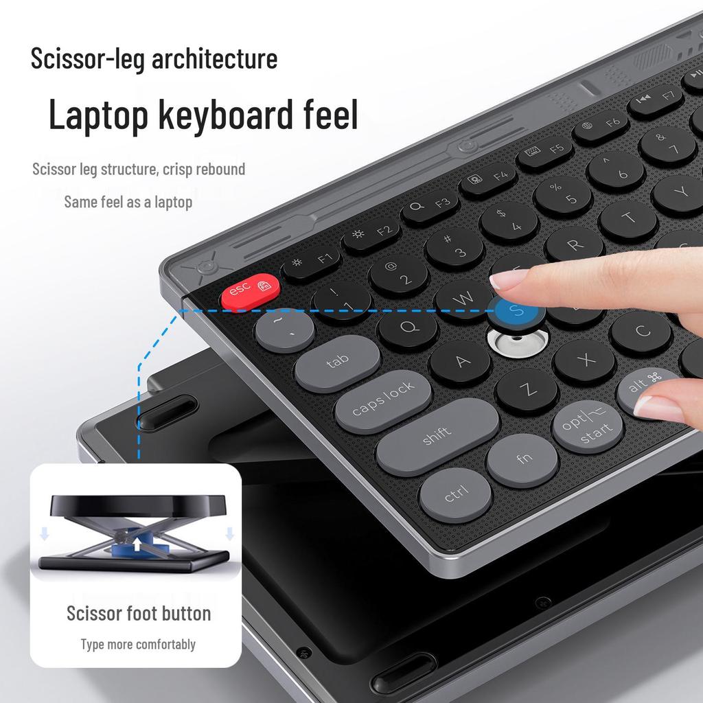 Rechargeable Universal Wireless Bluetooth Scissor-Switch Keyboard for Laptop, Desktop, Tablet, and Phone