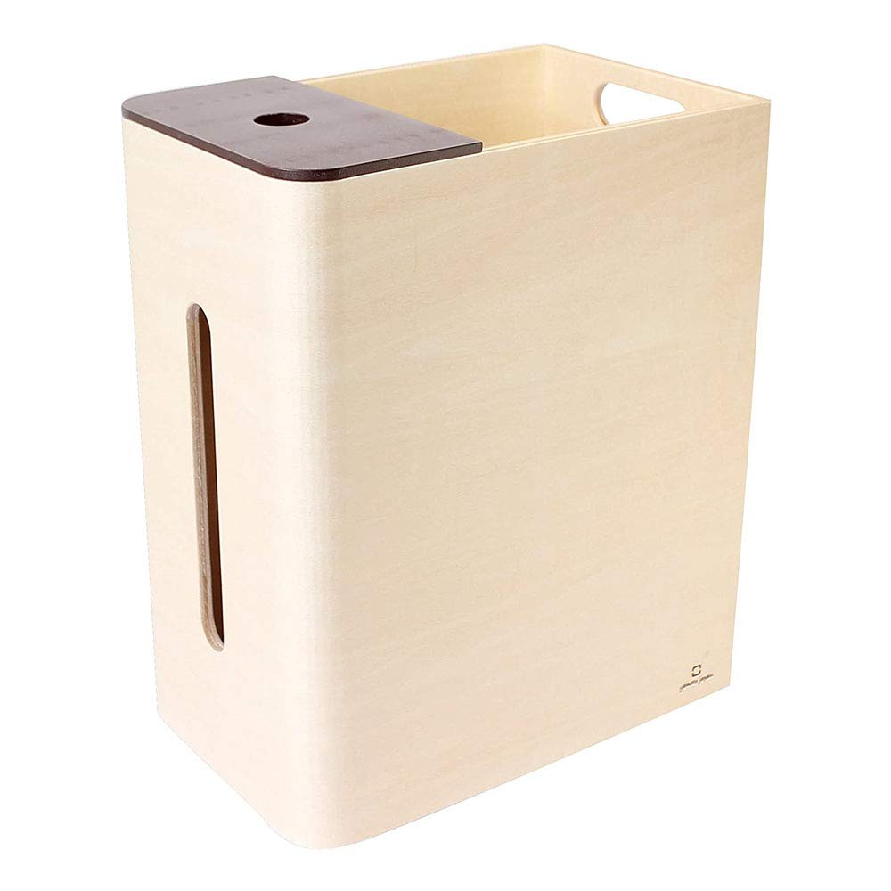 

Yamato Kogei Коробка для салфеток с мусорным ведром, Деревянная, YK15-005 Double D (коричневый), Натуральный, В скандинавском стиле, Простой, Сделано в Японии, Стильный, Размер