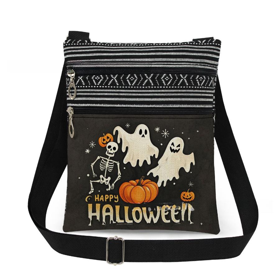 1 Stück Halloween-Print-Tragetaschen Damen Schulter-Handtaschen Postboten-Tasche 6954 CLE