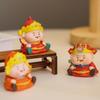 Cartoon Mini Cai Shen Sculpture Crafts Creative Lucky Ornaments Fengshui Sculpture  Home Decor