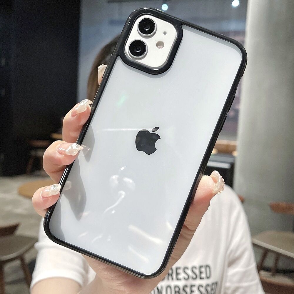 Colorful Bumper Shockproof Trasparent Phone Case For iPhone 15 14 13 12 Mini 11 Pro Max XR X XS 8 7 Plus SE Clear Back Cover