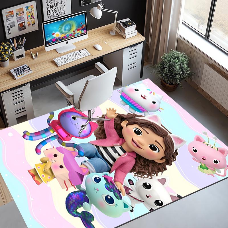 Gabby's Dollhouse Pattern Rug, Indoor/Outdoor Mat, for Picnic, Gameroom, Bedroom, Office, Living Room, Home Decor Carpet, Birthday Gift