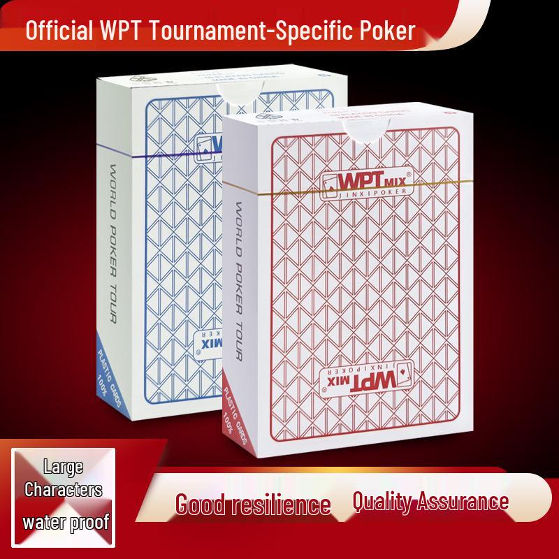 WPT Texas Hold'em High-Grade Plastic Playing Cards, Waterproof & Anti-Fold, Double-Sided Frosted, Full Box.