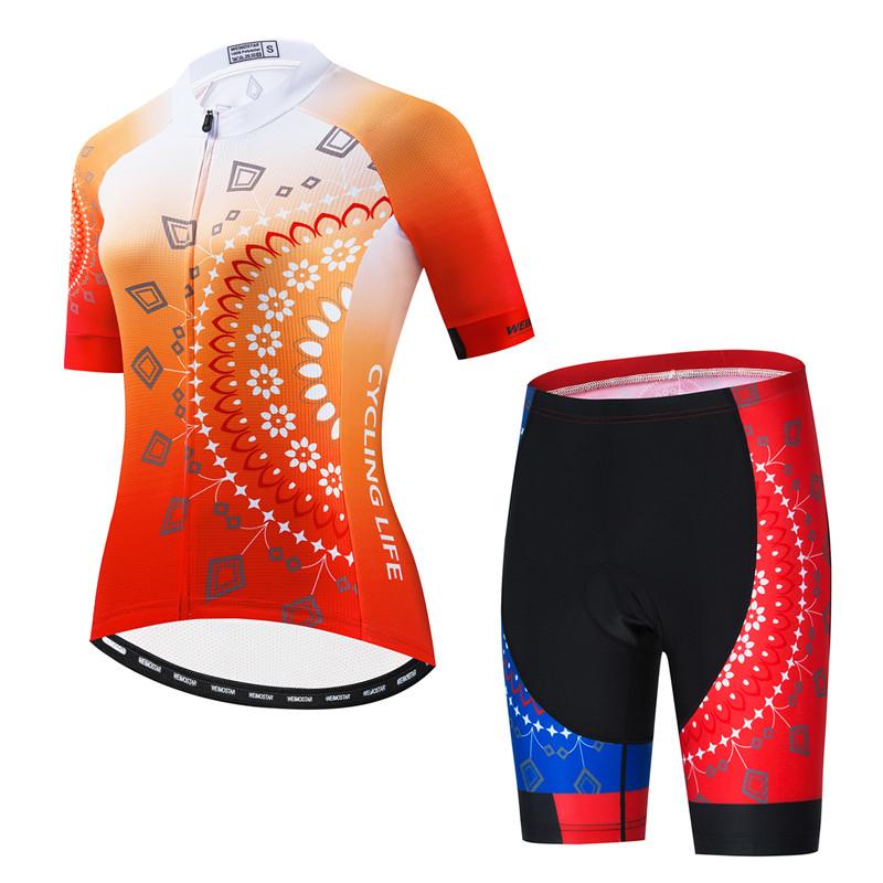Weimostar Pro Team Abbigliamento da Ciclismo Set Maglia da Ciclismo da Donna Traspirante Abbigliamento per Mountain Bike Uniforme Estiva per Bici Ropa